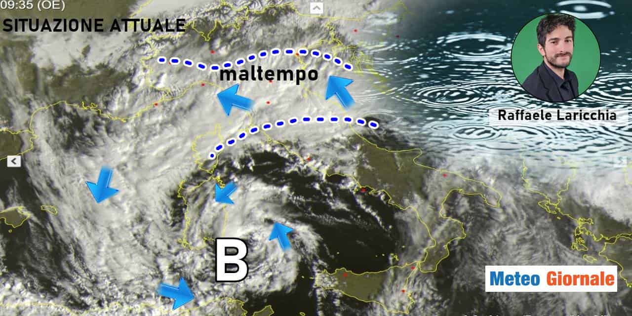 Meteo, depressione nel Mediterraneo. Pioggia e neve si spostano verso nord!