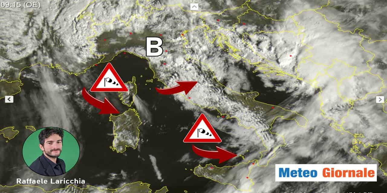 Meteo, veloce perturbazione ma con venti di BURRASCA