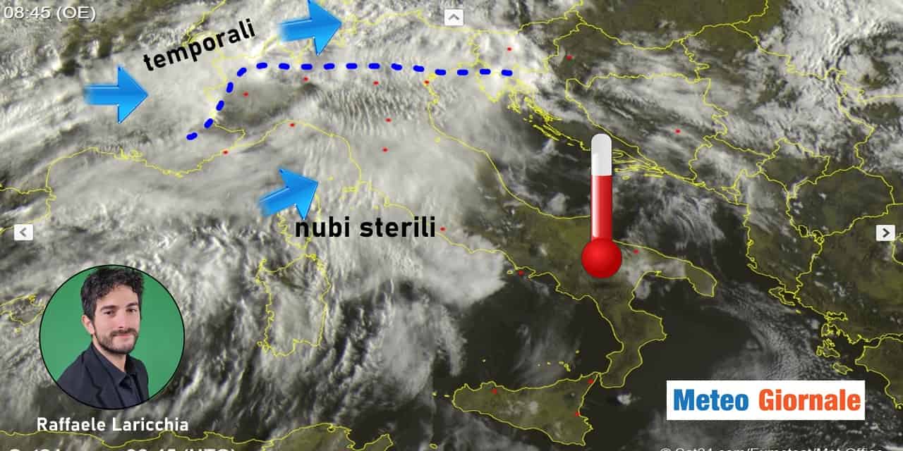 Meteo: ecco nubi e i primi temporali, l'anticiclone arretra