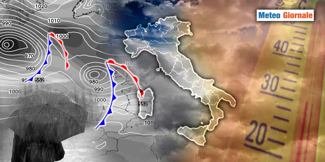 METEO prossimo venturo: serie di perturbazioni atlantiche, ma anche caldo