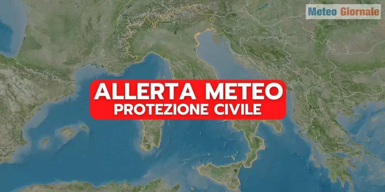Allerta Meteo dalla Protezione Civile, per imminenti violenti temporali