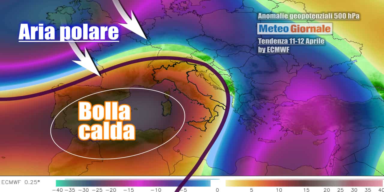 Meteo: arriva fiammata di caldo africano, subito troncata da affondo polare. Insomma…