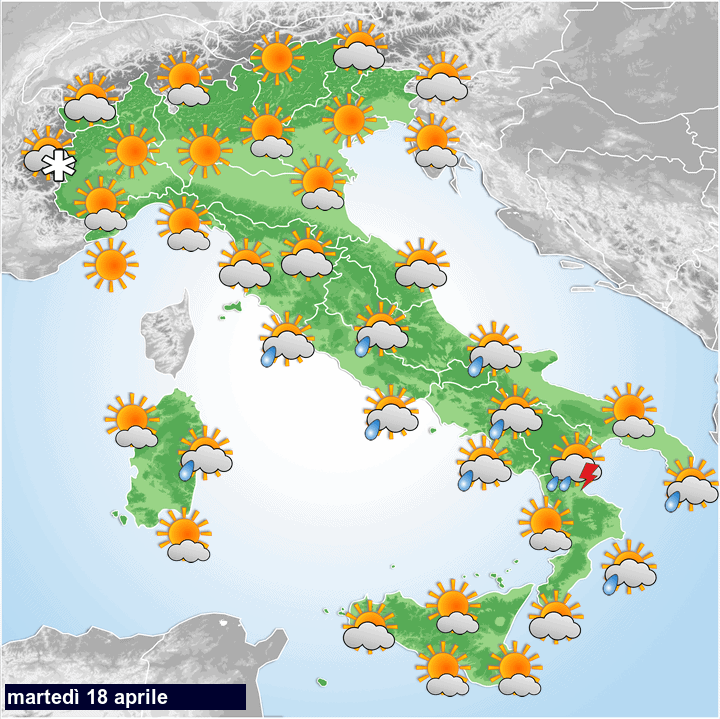 Meteo domani 18 Aprile, la perturbazione se ne va, ma ecco subito altre nubi