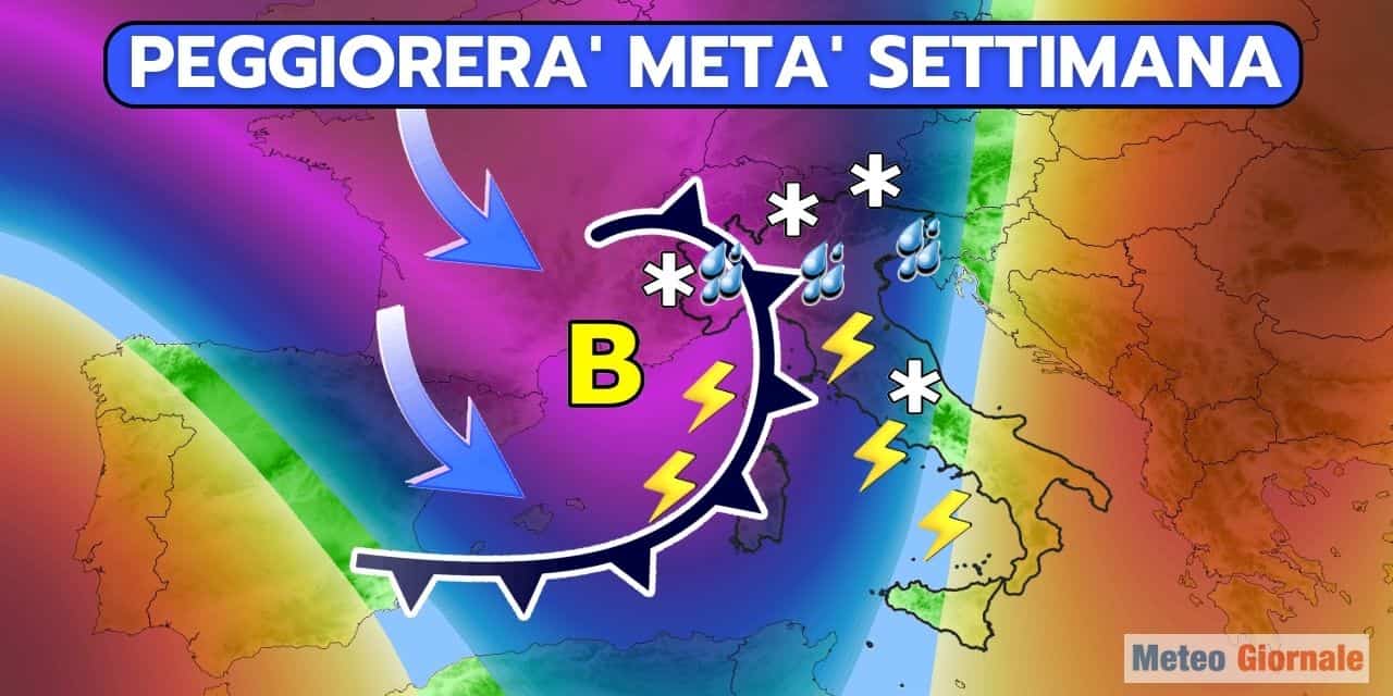 Nuova Burrasca Invernale con tuoni, fulmini e grandine. Neve sui rilievi e "meteo invernale"