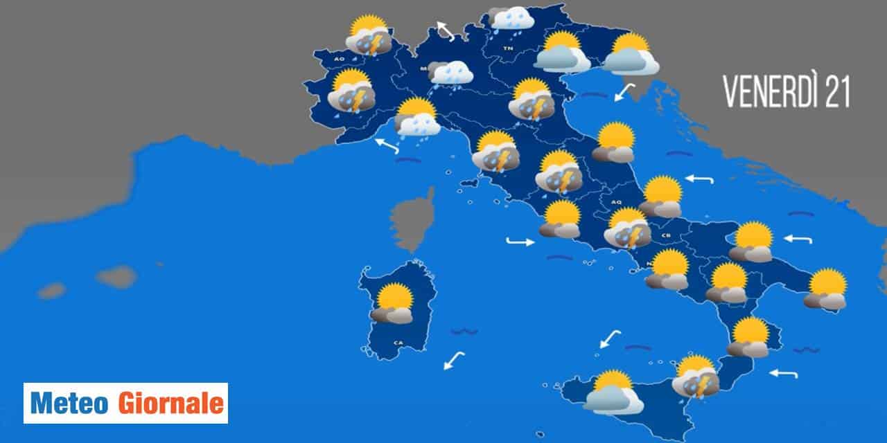 Meteo domani: i temporali pian piano spazzati via?