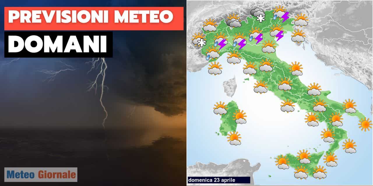 Meteo domani, domenica 23: peggioramento - Previsioni e dettagli per l'Italia