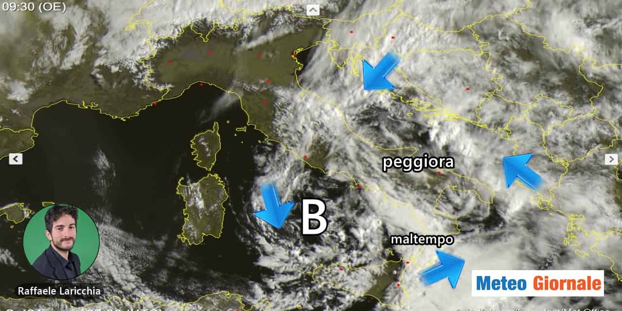 Meteo: vortice in azione, domenica col maltempo!