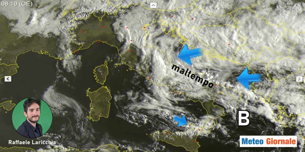 Meteo: vortice bloccato sul mar Ionio, ancora maltempo!