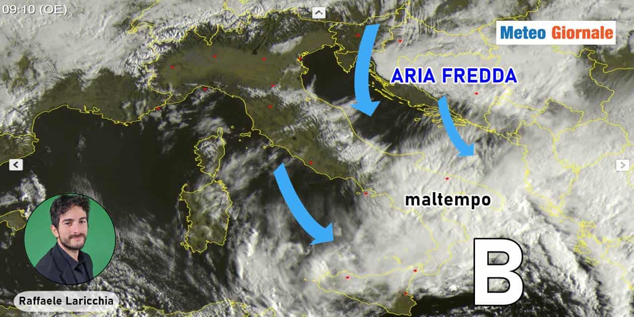 Meteo: la settimana parte col maltempo al sud, irrompe il FREDDO