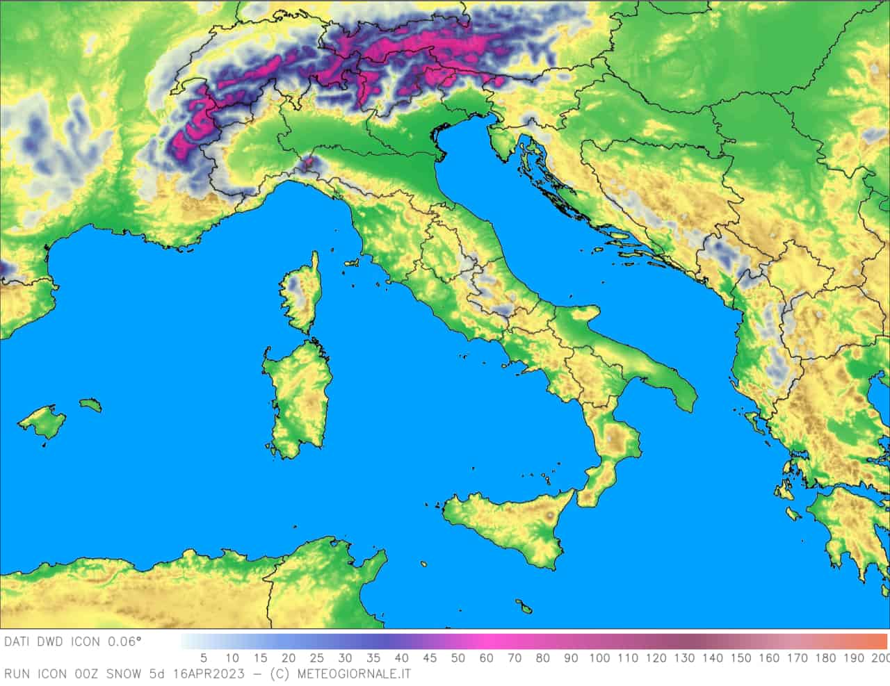 Nevicate abbondanti sulle Alpi