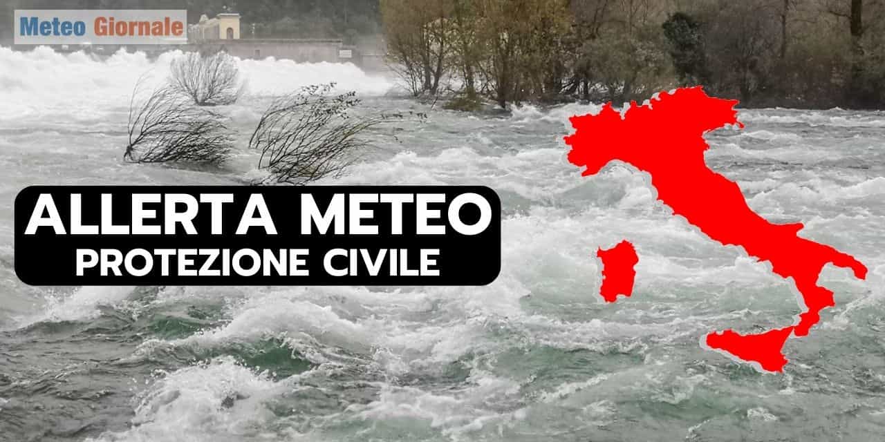 Allerta Meteo Protezione Civile per oggi in varie regioni