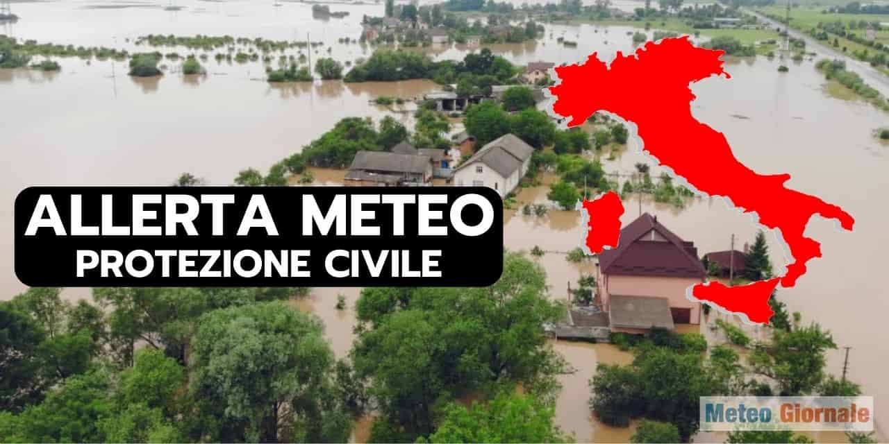 Protezione Civile: ALLERTA ROSSA per Martedì 16 maggio su buona parte dell’Emilia-Romagna. Allerta su quasi tutta Italia