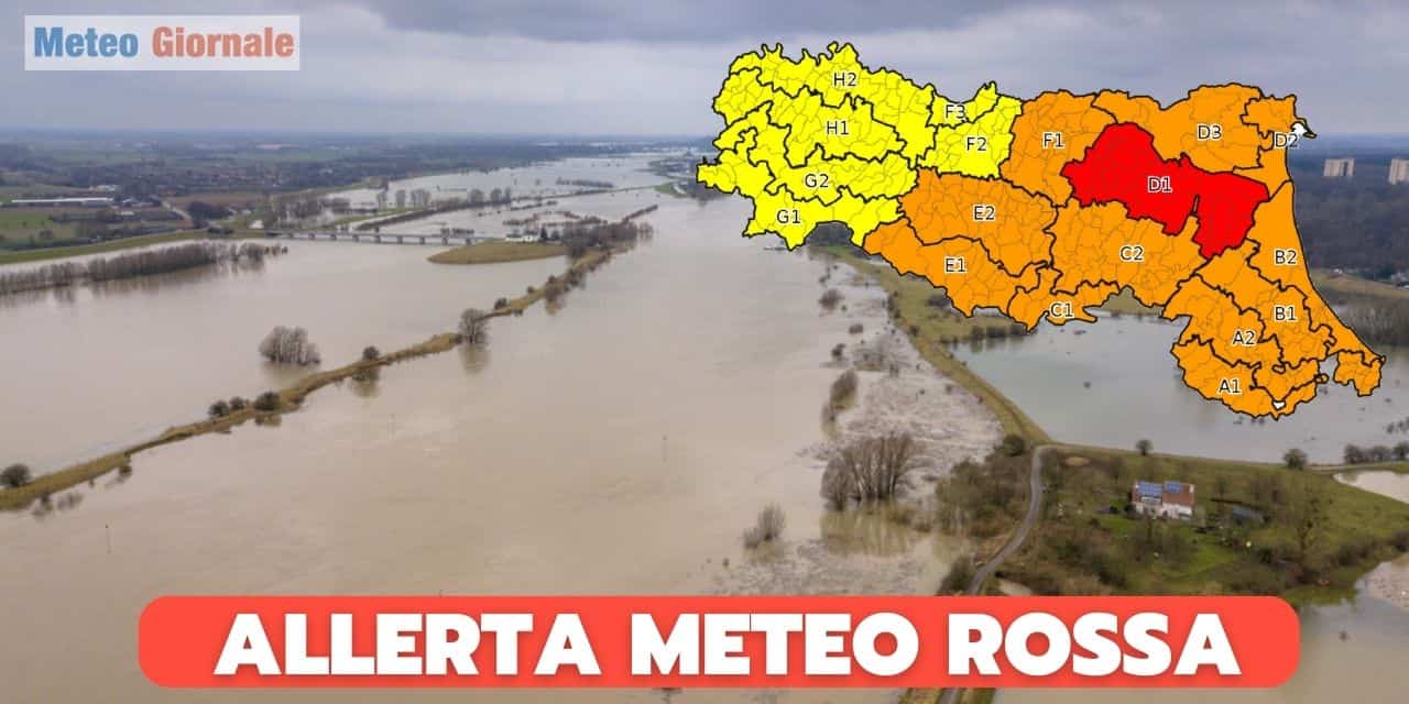 Emilia Romagna: dalla siccità ad allerta meteo rossa. Vari fiumi e torrenti esondano