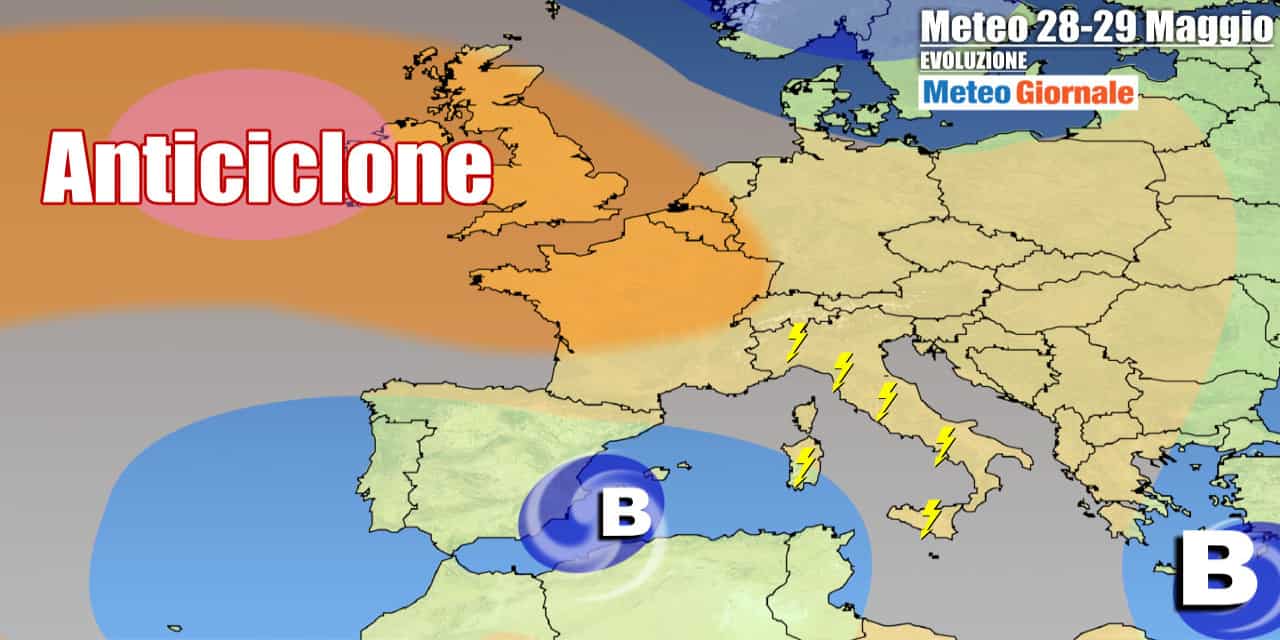 Meteo Italia: nuovi temporali a raffica sino a inizio Giugno, poi la svolta