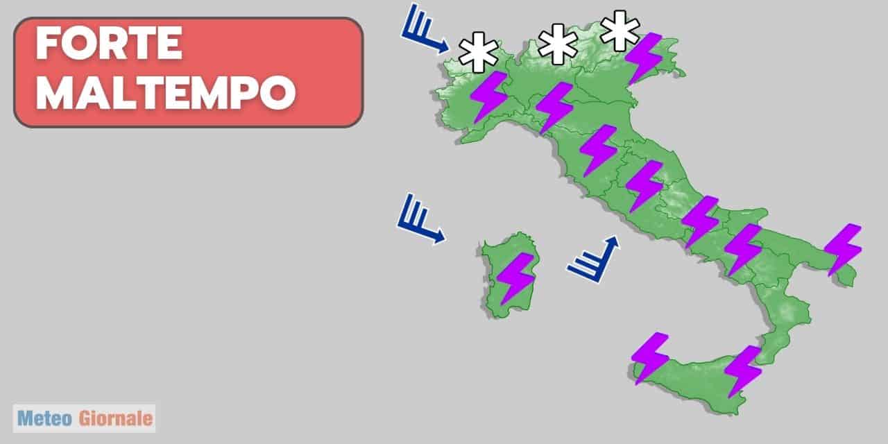 Meteo Domani: Forte Perturbazione con Temporali Intensi e Grandine
