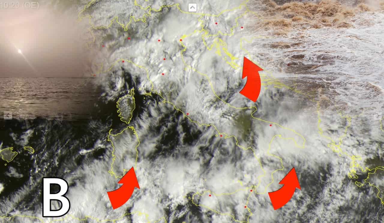 Meteo: il ciclone prende vita, si inizia a fare sul serio