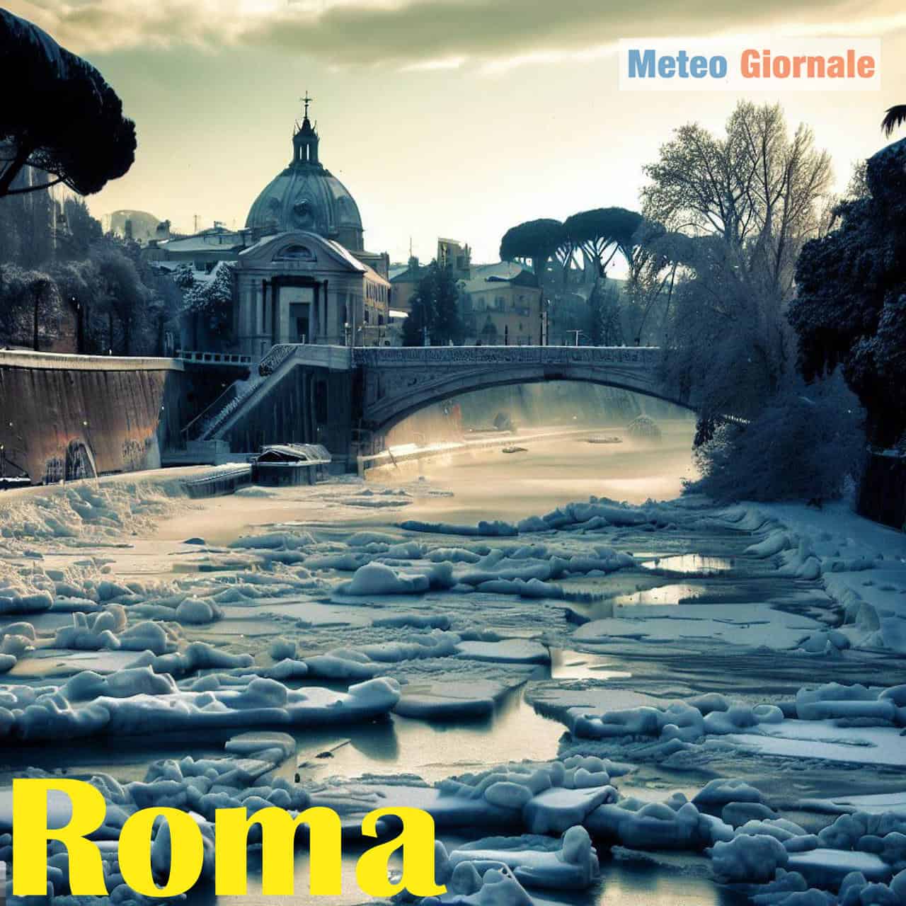 Meteo Roma. Neve e gelo, Tevere ghiacciato. Le “foto” di come potrebbe essere l’Inverno senza la Corrente del Golfo 10 meteo roma10