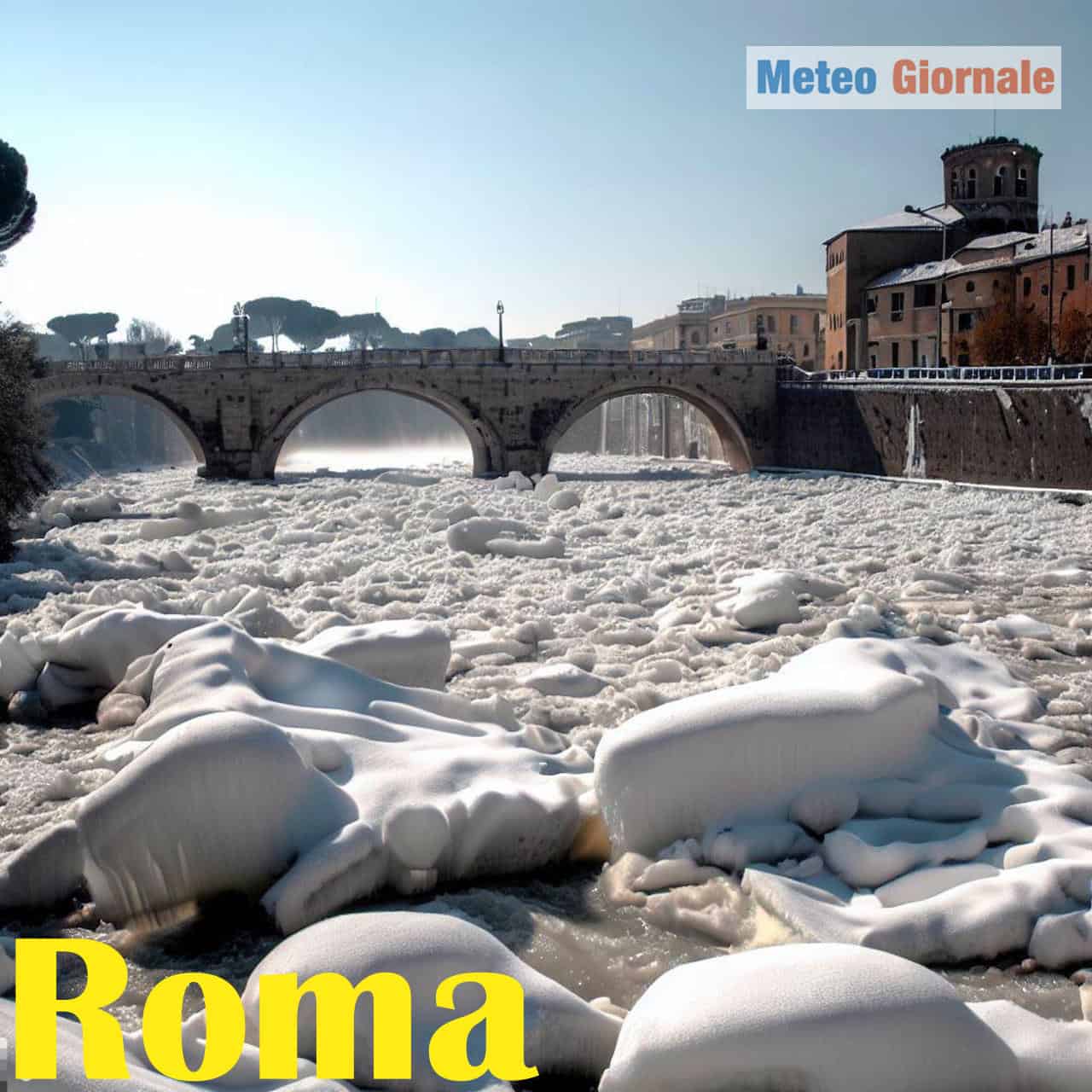 Meteo Roma. Neve e gelo, Tevere ghiacciato. Le “foto” di come potrebbe essere l’Inverno senza la Corrente del Golfo 11 meteo roma11