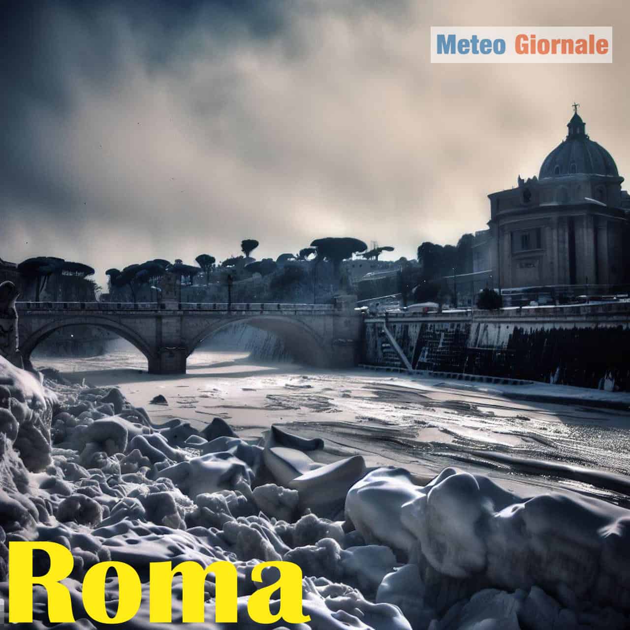 Meteo Roma. Neve e gelo, Tevere ghiacciato. Le “foto” di come potrebbe essere l’Inverno senza la Corrente del Golfo 12 meteo roma12