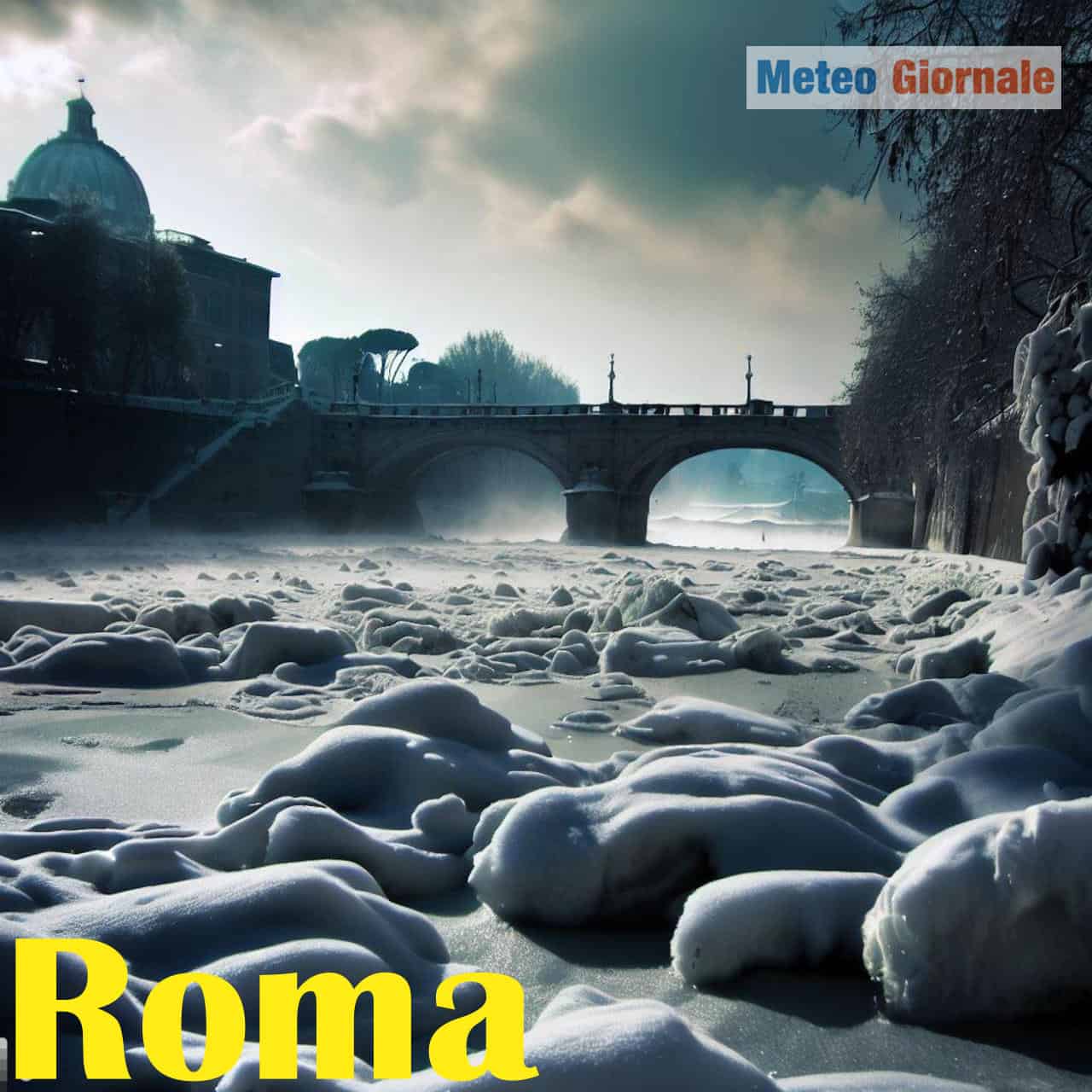 Meteo Roma. Neve e gelo, Tevere ghiacciato. Le “foto” di come potrebbe essere l’Inverno senza la Corrente del Golfo 9 meteo roma9