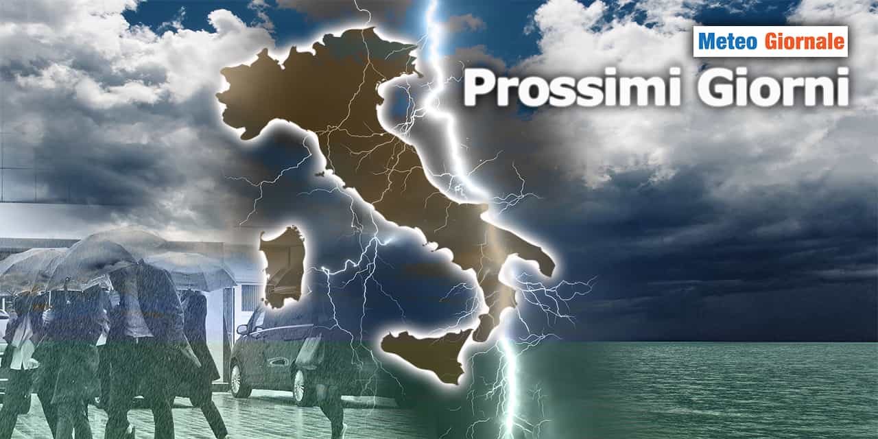 Meteo: arrivederci caldo bel tempo! Ci aspetta una settimana burrascosa: temporali, vento, pioggia e grandine