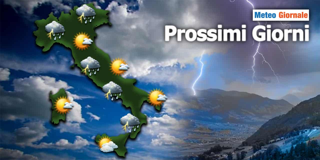 Meteo: Prossimi Giorni ancora temporaleschi su tante regioni. Vediamo quali