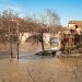 Piena del Tevere a Roma con allagamento dell'isola Tiberina. Foto di repertorio.