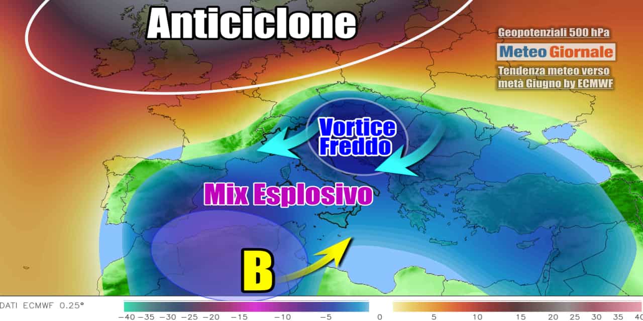 Meteo: l’Estate verso nuovo brusco stop, bomba meteo nel cuore di Giugno. Aggiornamento