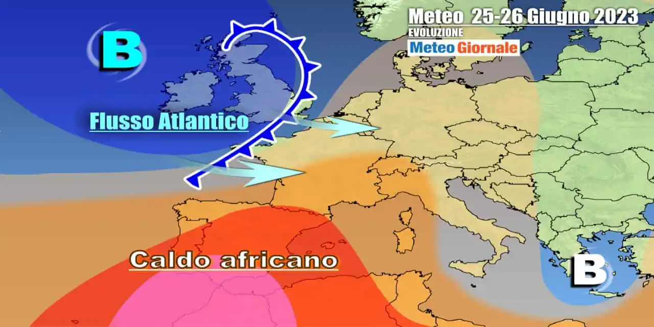Scenario meteo più anticiclonico da domenica, ma senza più il caldo africano relegato ad ovest