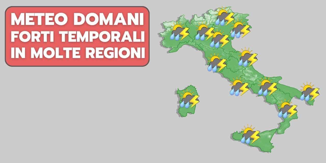 Meteo domani 3 Giugno, rinforzo di frequenza dei temporali