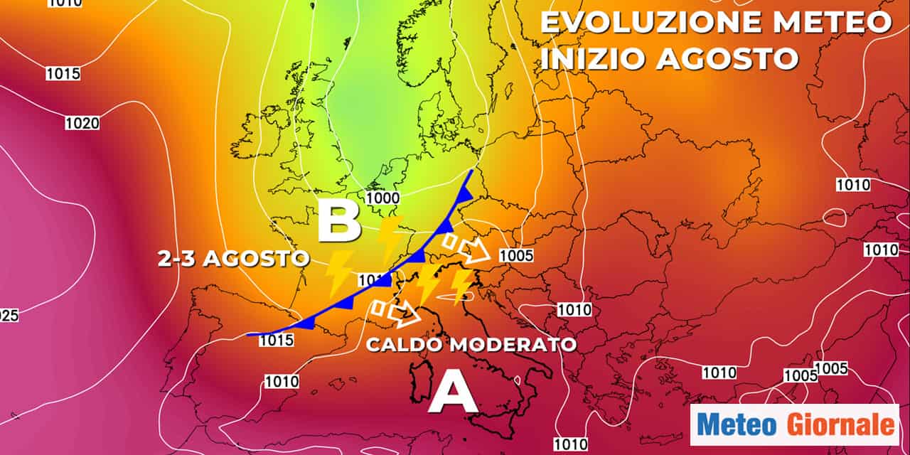 Meteo: fine del caldo estremo. Inizio di Agosto perturbazioni? Dove va l'Estate