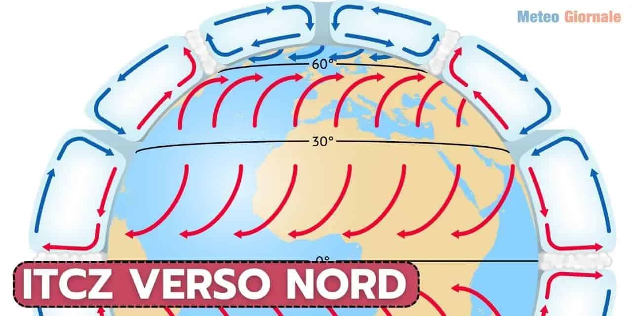 Meteo: il caldo rovente ed il ruolo dell'ITCZ salito molto a nord
