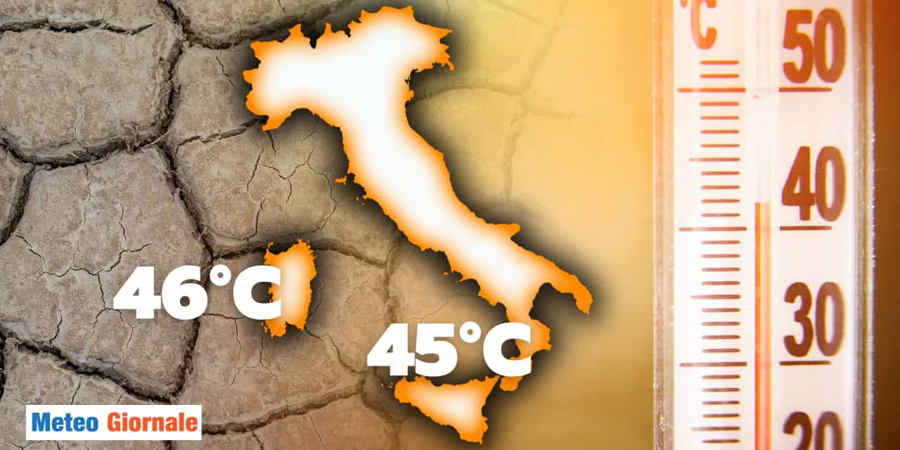 Arriva il Ghibli: Meteo Sardegna, già 46 gradi in provincia di Oristano, 45 in quella di Cagliari