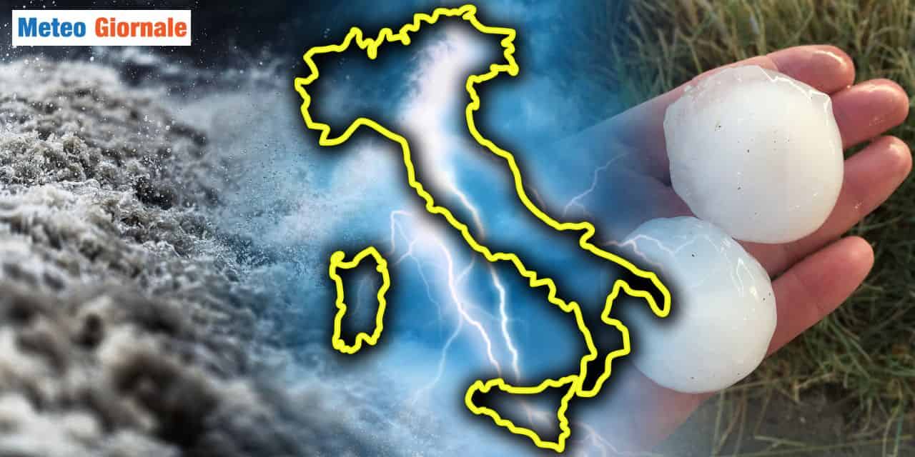 Previsioni meteo per fine Luglio: possibili forti temporali con grandine e bombe d'acqua