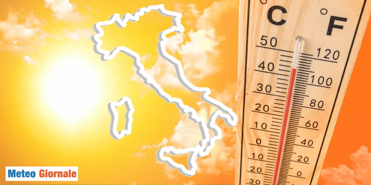 Meteo Italia, le temperature massime estre di ieri