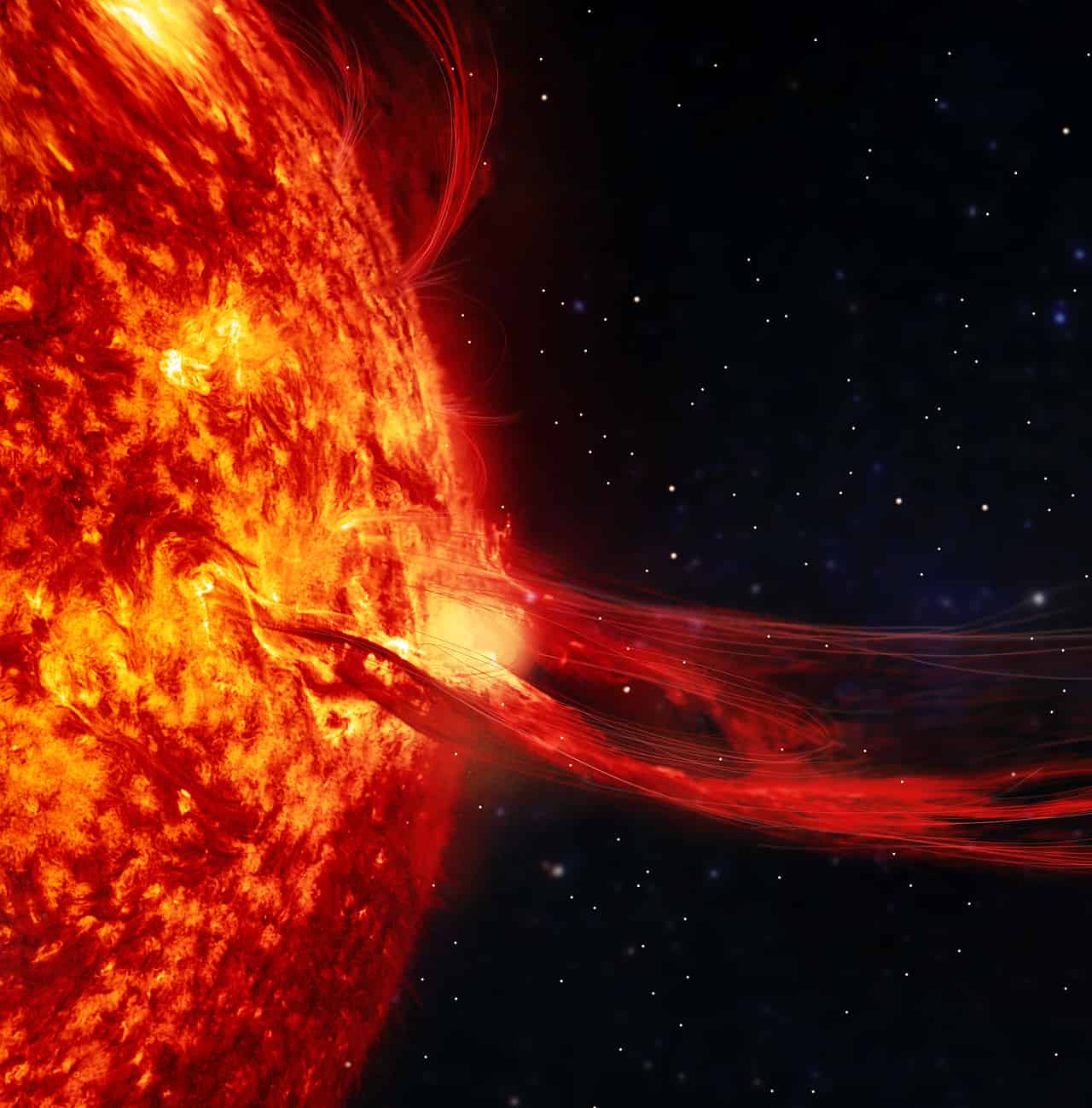 Flare solare di lunga durata con tempesta di radiazioni solari moderate S2