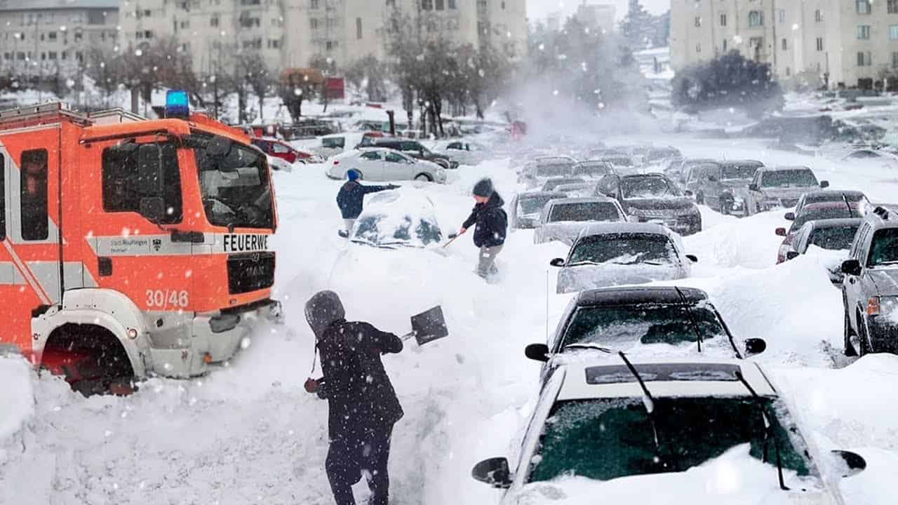 Grandine in Germania blocca le strade. Video Meteo