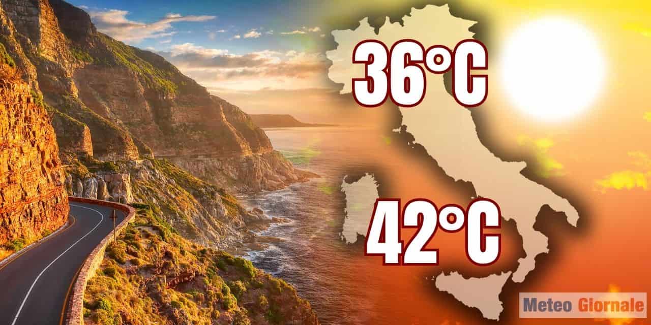 Meteo: arriva il “super caldo anche in Montagna”, Roma e Firenze 38°C, al Sud, Sardegna e Sicilia 40°C. Milano e Torino 35°C e afa