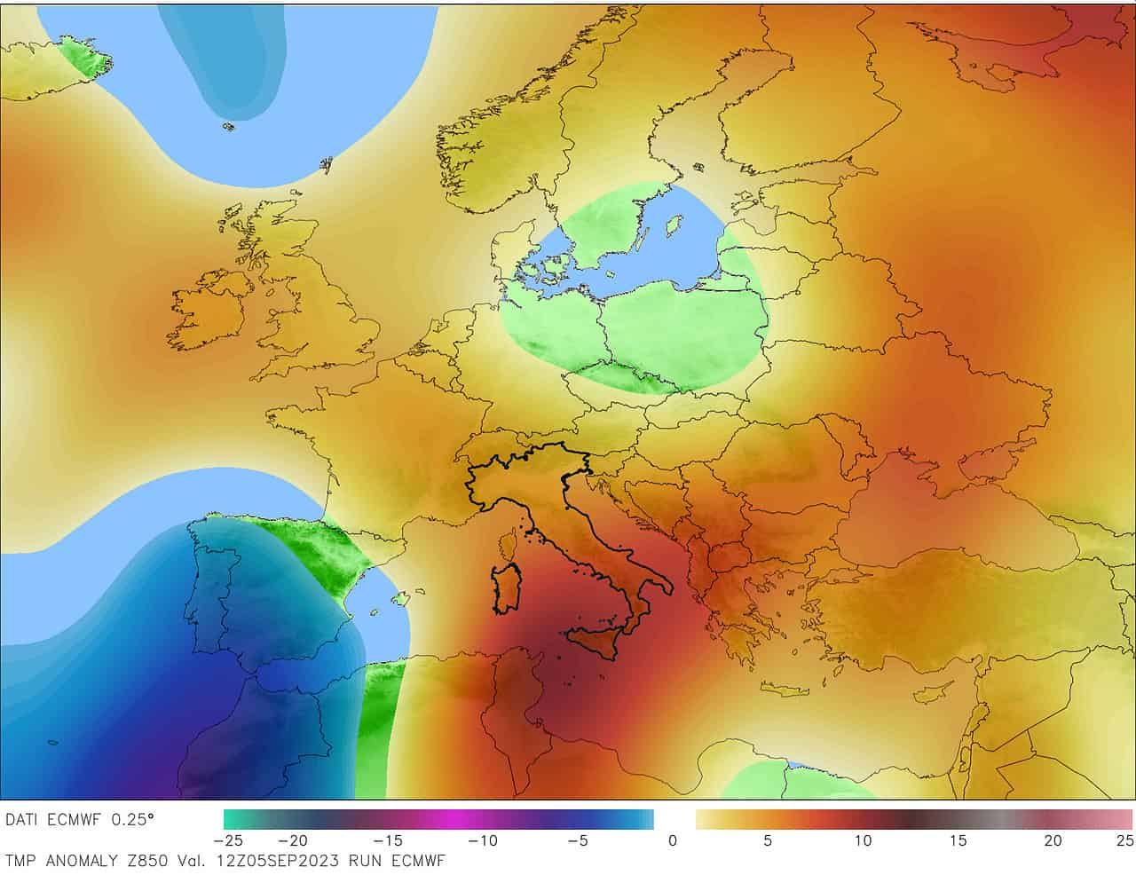 CALDO: sterzata meteo "estiva a Settembre": l'Estate che non vuole cedere il passo all'Autunno 3 t850anom og 168