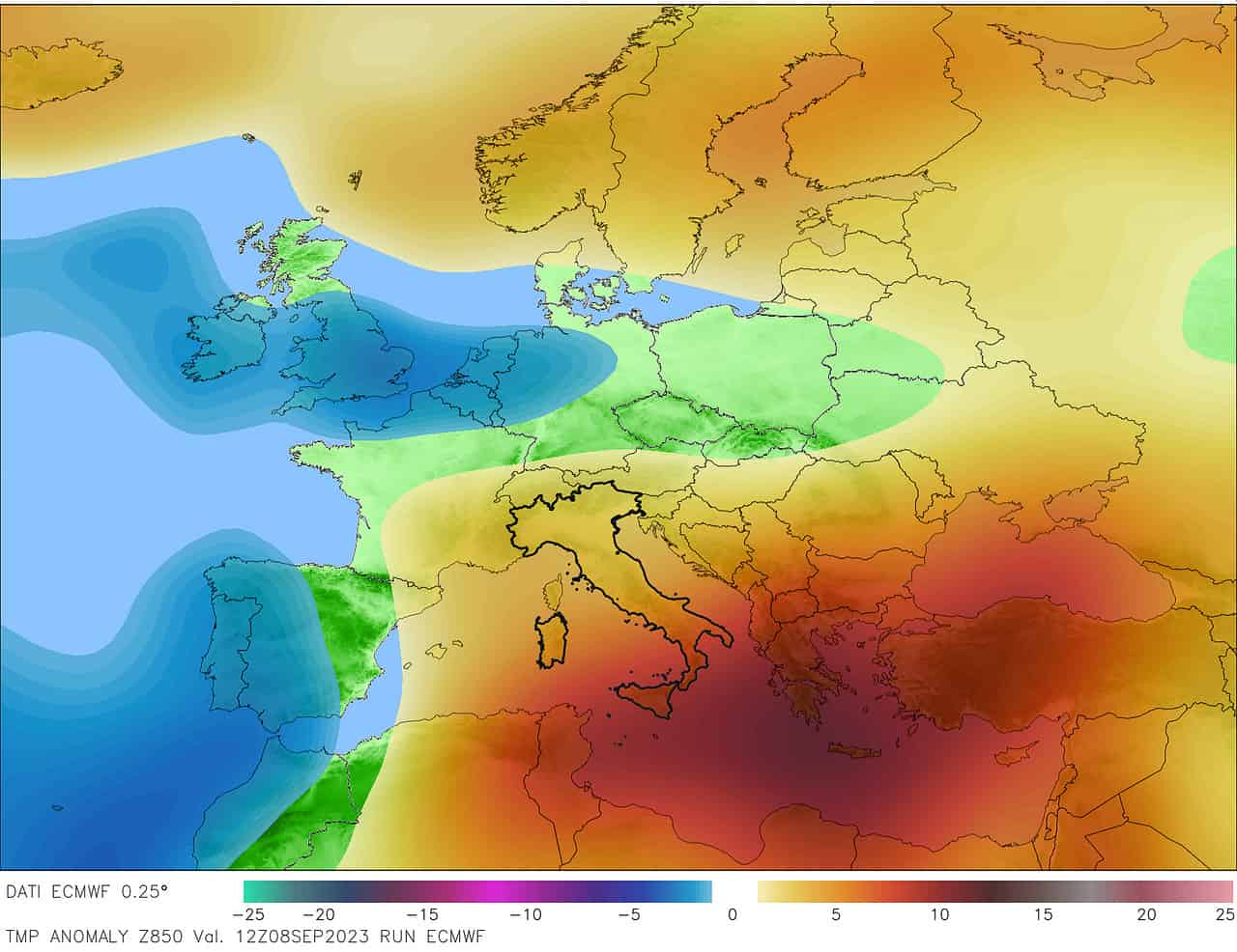 CALDO: sterzata meteo "estiva a Settembre": l'Estate che non vuole cedere il passo all'Autunno 5 t850anom og 240