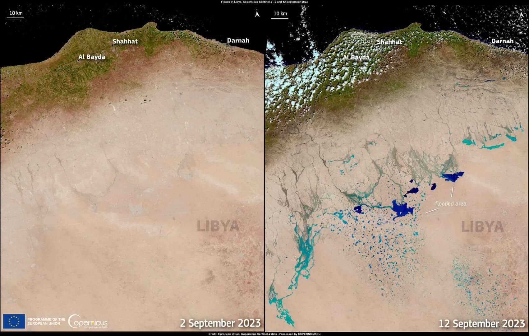 Il deserto che diventò un acquitrino: Libia, immagini alta risoluzione dal Satellite