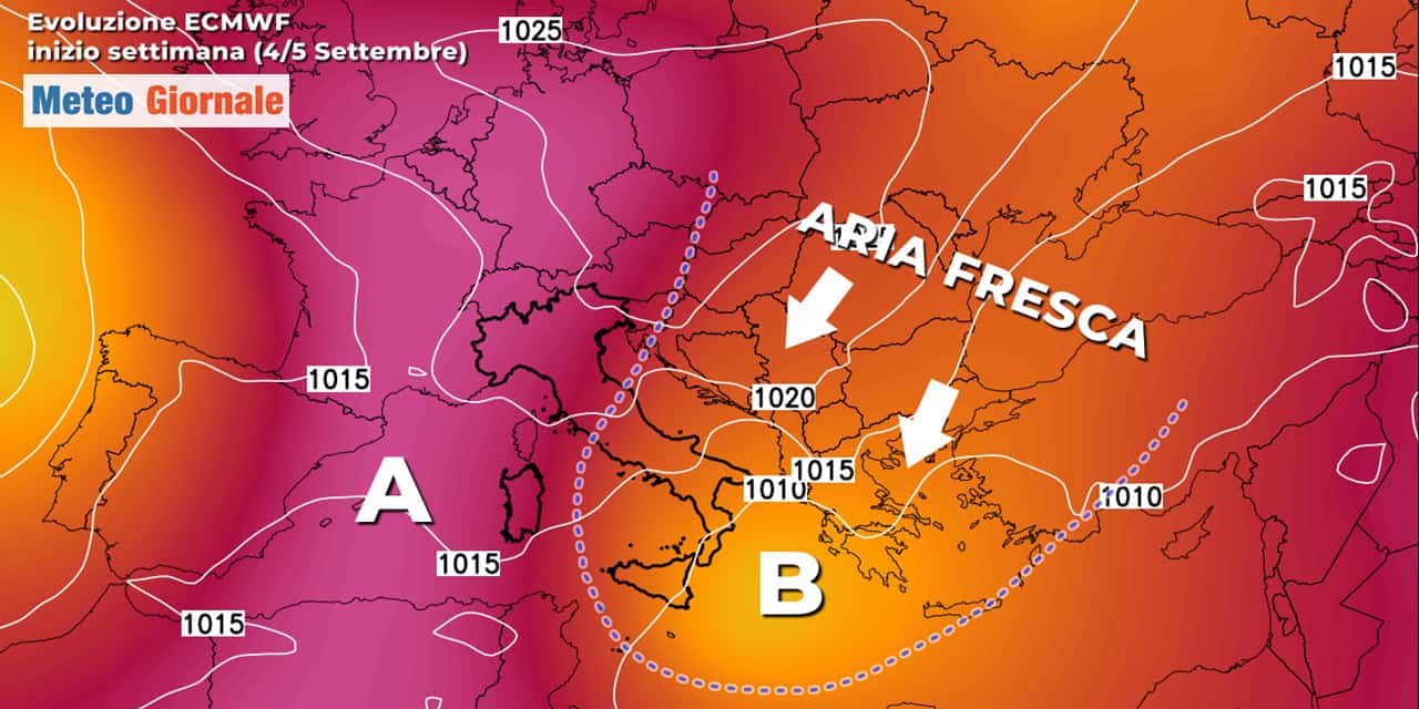 Meteo: Novità a inizio settimana insidiosa GOCCIA FREDDA sfiorerà l'Italia