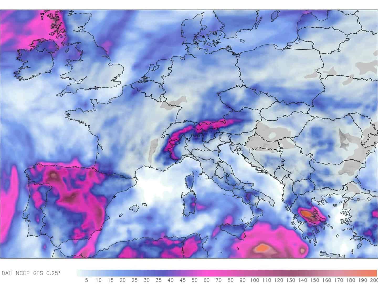 Meteo: rischio di potenti nubifragi su alcune regioni italiane