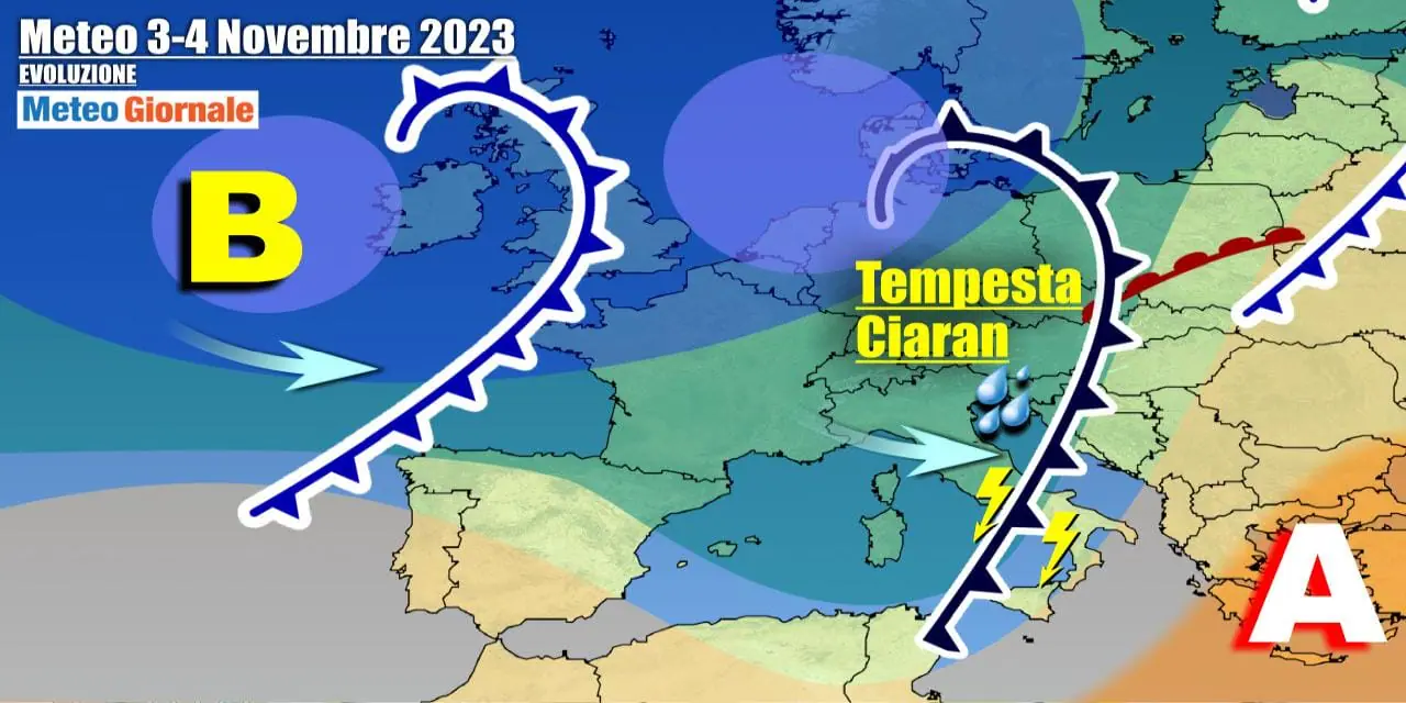 Meteo Italia: ecco in arrivo il forte maltempo per la super Tempesta Ciaran