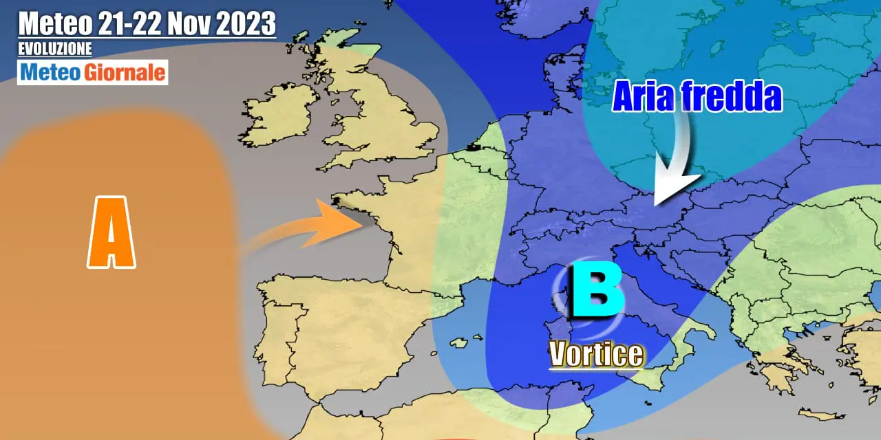 Meteo Italia: in settimana si forma un ciclone, con pioggia e neve