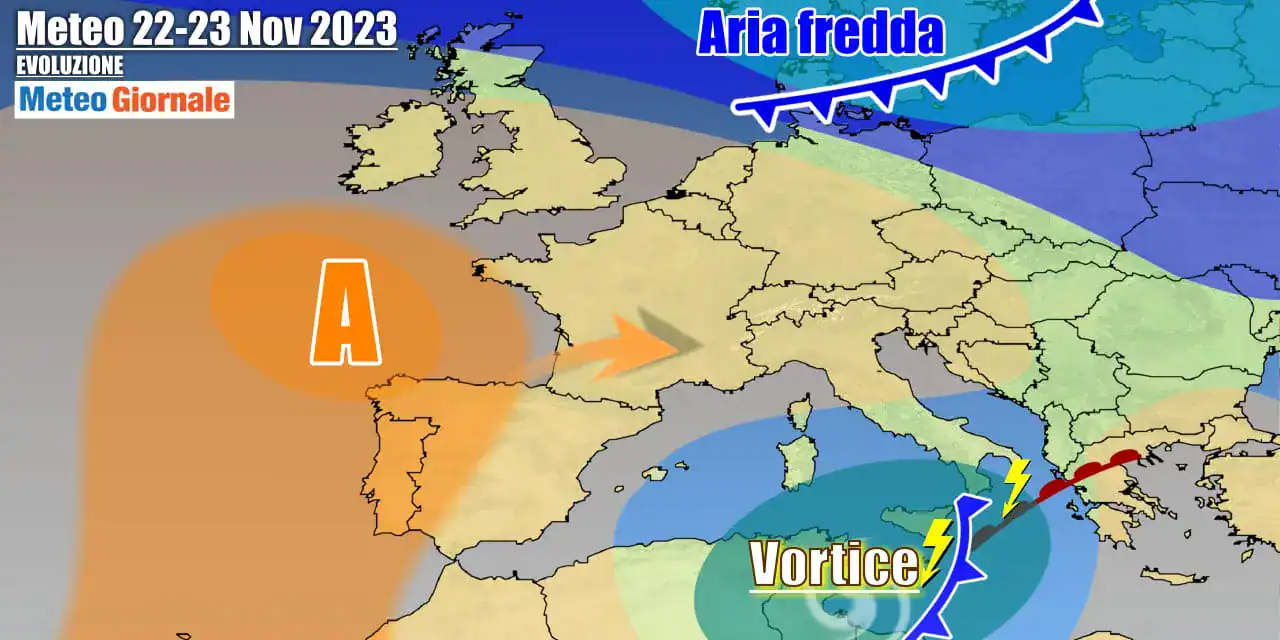 Meteo 7 Giorni: ciclone in formazione, poi il freddo punterà l’Italia
