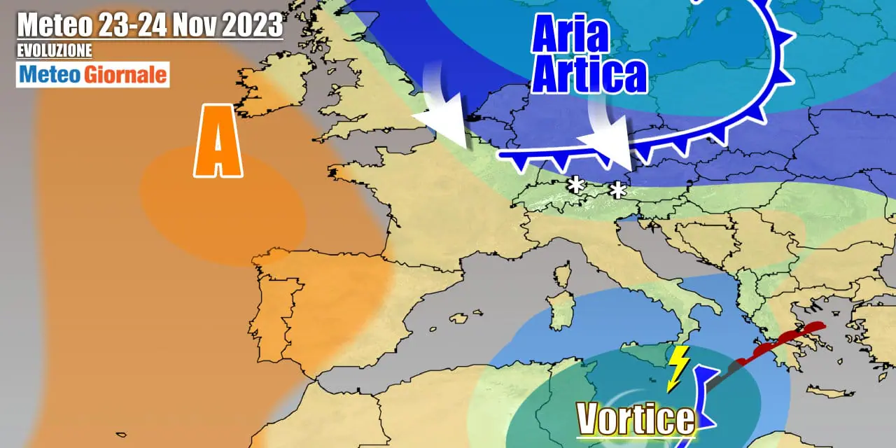 Meteo 7 Giorni: aria artica punterà l’Italia, arriva l’Inverno. I dettagli