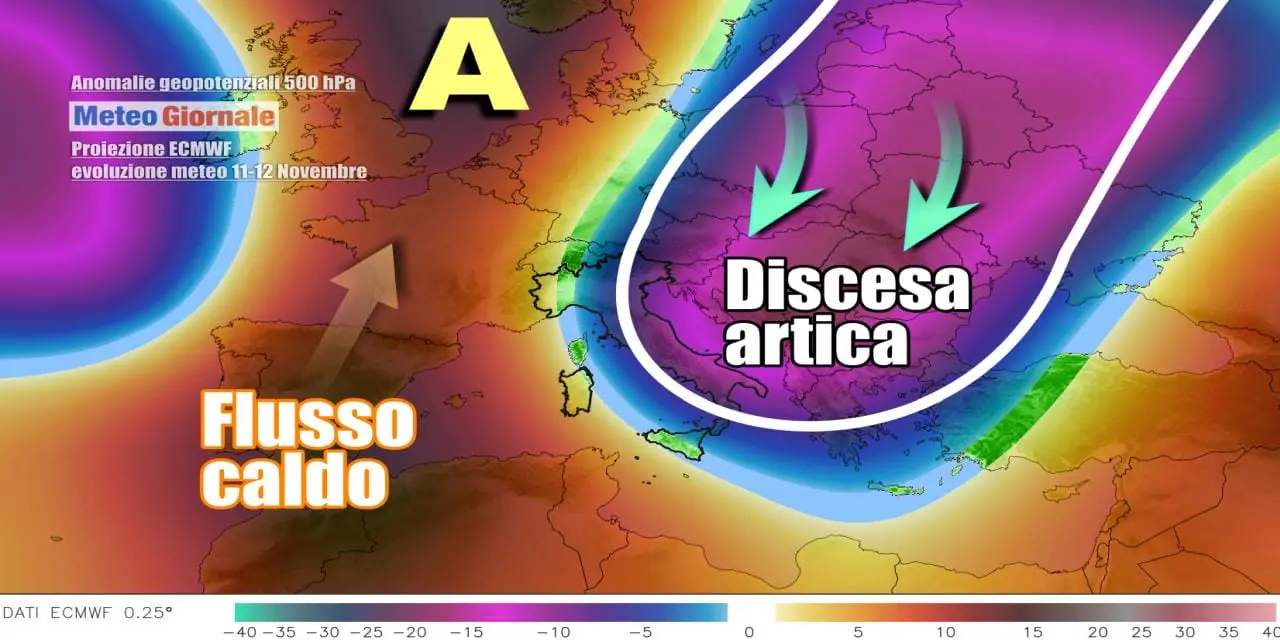 Meteo dall’Autunno all’Inverno, arrivano freddo artico e neve