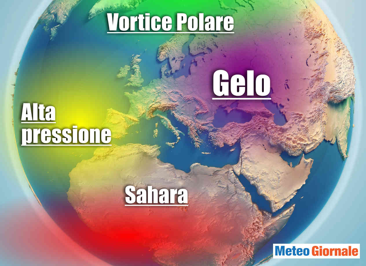 Vortice Polare verso Europa e Italia