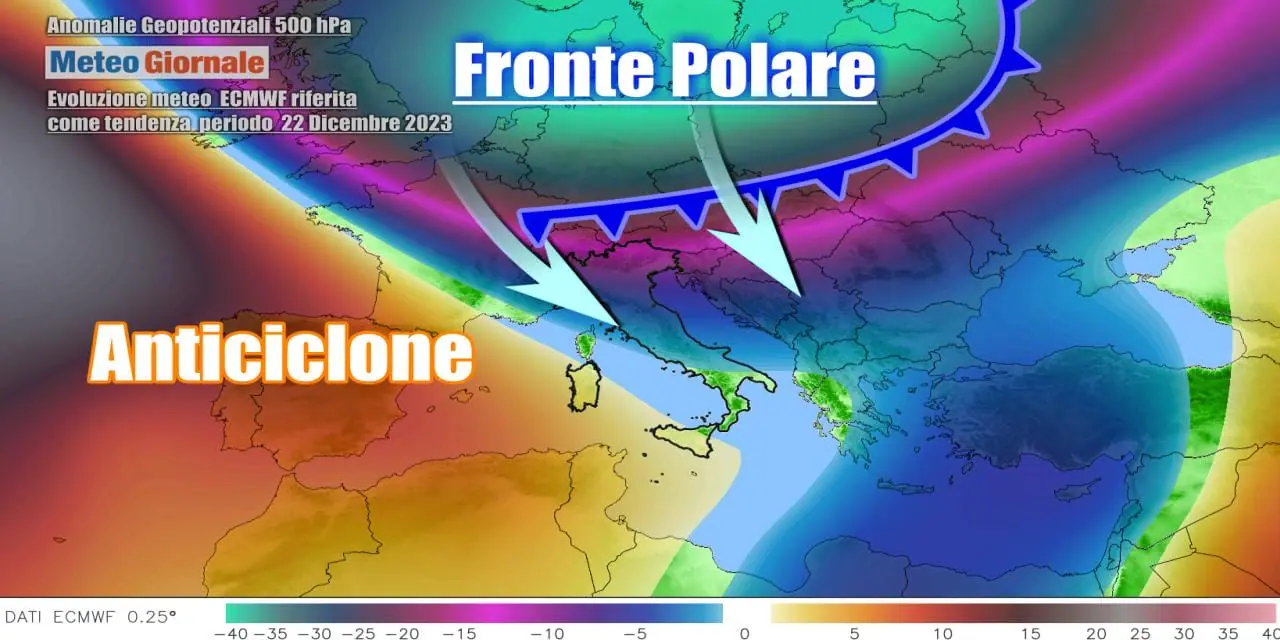 Fronte polare in arrivo nei giorni prima di Natale